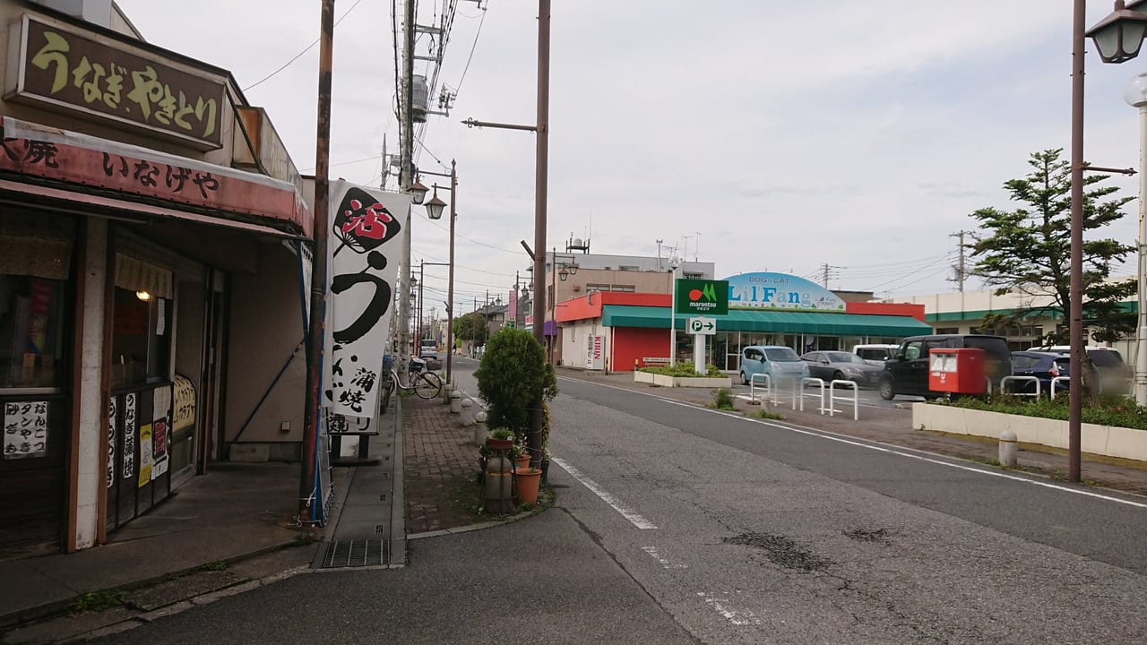 2021年7月30日にオープンした小麦の奴隷 越谷蒲生店のある通り